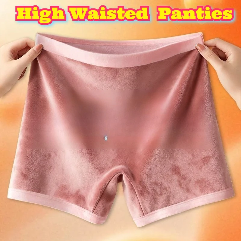 

High Waisted Women Panties Polar Fleece Anti See Through Full Coverage Briefs Plus Size Modest Underwear Ladies Medium Elderly