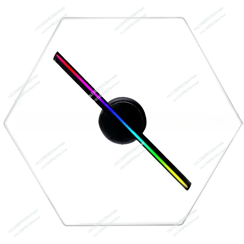 

3D Holographic Advertising Machine Naked Eye Rotating Fan Aurora Samurai with 6-sided Protective Cover Stereo Suspension