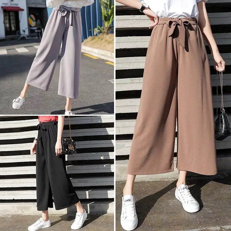 

Slimming High Waist Wide Leg Pants Summer New Sle 202 eer Chiffon Korean Version for Overseas Students Spring Autumn