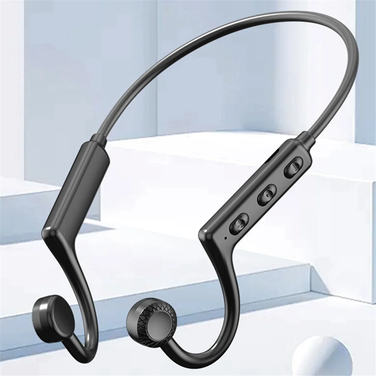 Wireless Headphones Neck-Mounted Bone Conduction Bluetooth Headset Headphones Works on Smartphones Music Headset