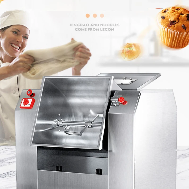 Коммерческий тестомес 25 кг, горизонтальная машина для замешивания теста, 2200 Вт, 220 В, ведро из нержавеющей стали, машина для смешивания муки