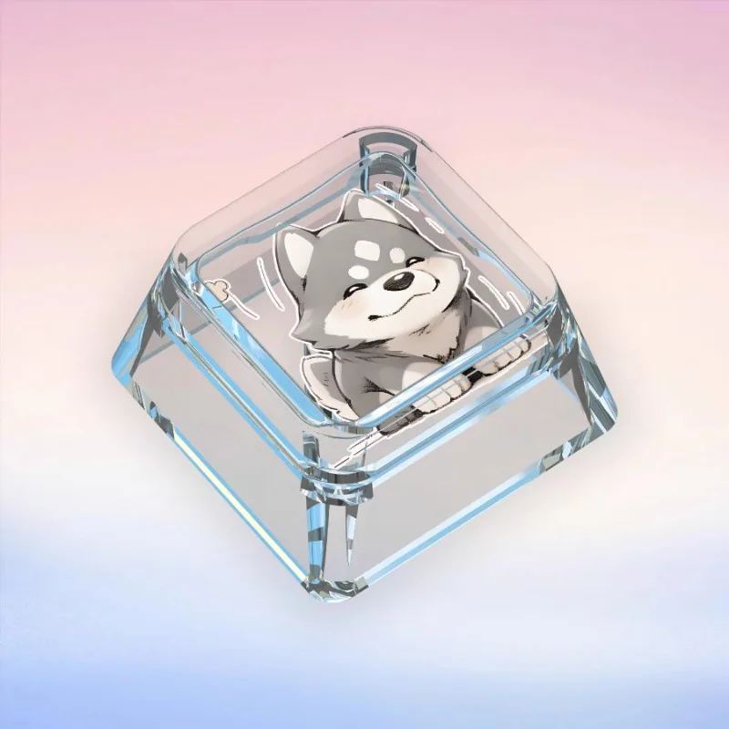 Cute Puppy Lovely Dog Keycaps Anime Custom Artisan Animal Point Key Cap Transparent Original Wooting Mechanical Keyboard Keycap