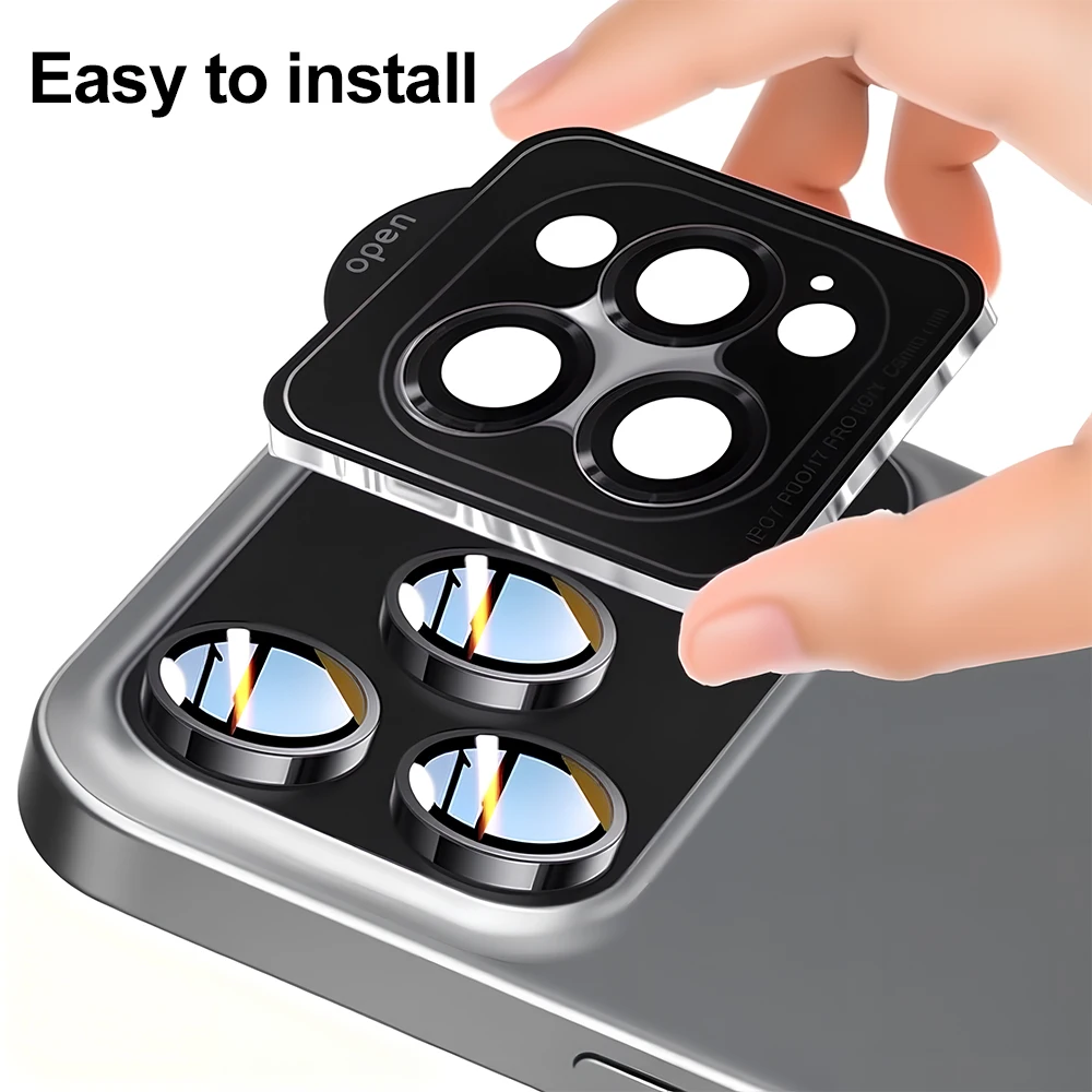 Protector de lente de cámara de Metal para iPhone 17 Pro Max 13 16 11 15 14 Plus 13 Mini Air 17promax 16promax película protectora de lente de cámara
