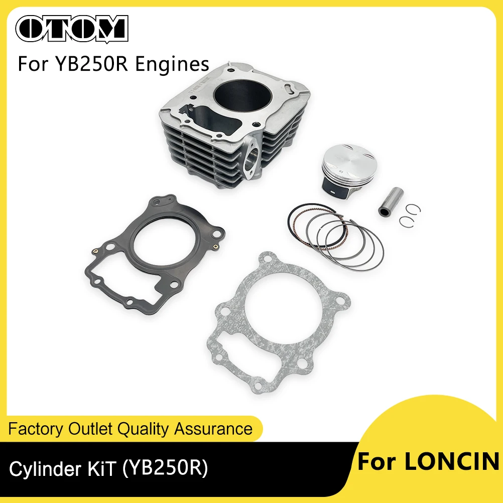 OTOM اسطوانة عدة ل LONCIN YB250R KEWS K23 أجزاء محرك الدراجة النارية 71 مللي متر اسطوانة كتلة المكبس طوقا المكبس الدائري #1