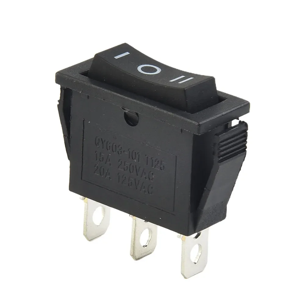 On-Off-On Retângulo Rocker Switch, 3 posição SPDT, preto para carros, barcos, hobbyists, carro Dash Boat, 12V