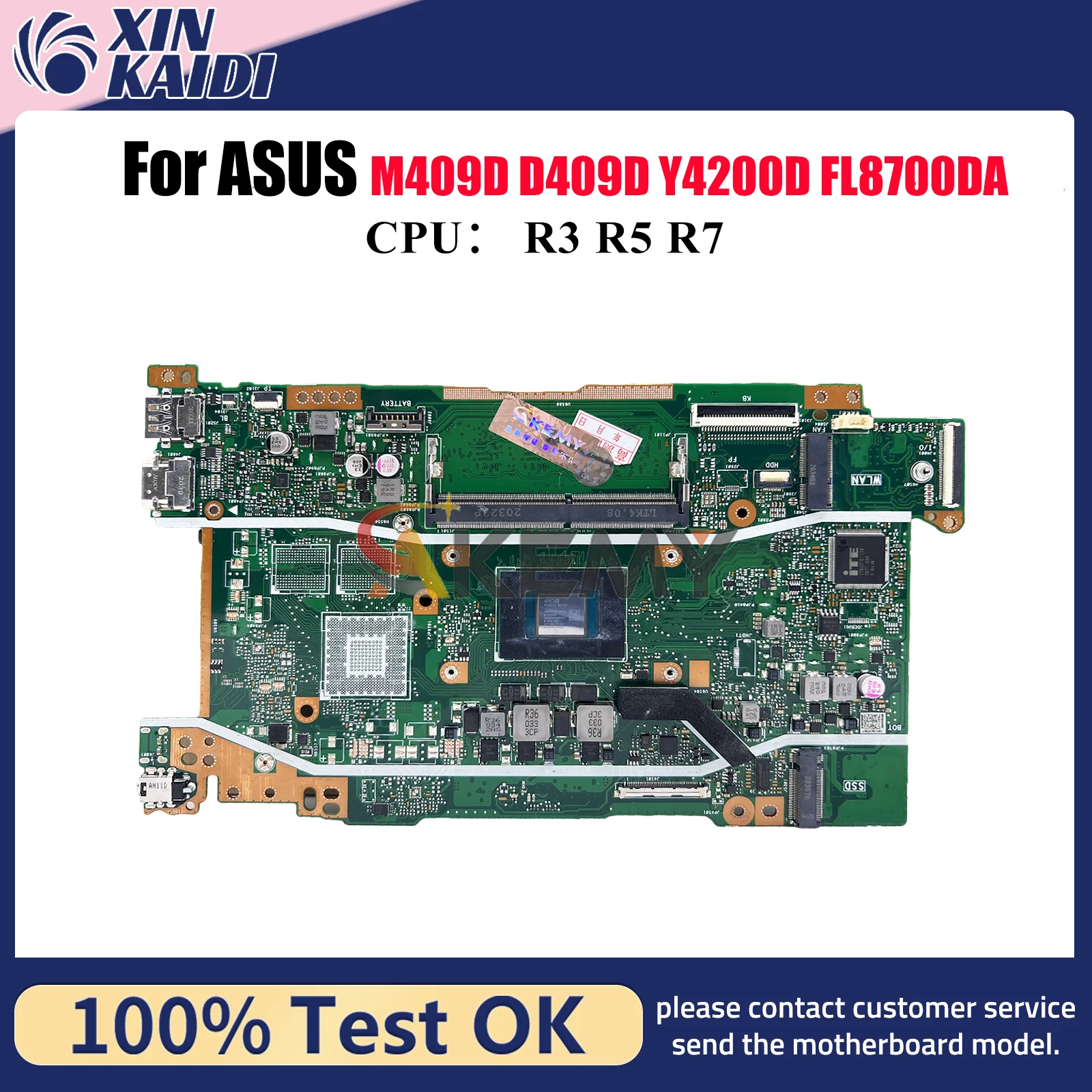 

X409DA Материнская плата для ноутбука ASUS X409D FL8700DA M409D D509D X409DJ Y4200D X409DL D409D X409DAP M509D Материнская плата с процессором R3 R5 R7