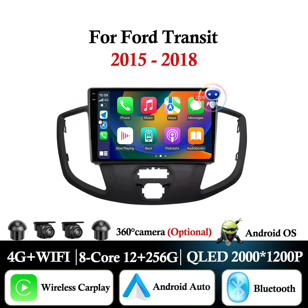 

Android 14 for Ford Transit 2015 2016 2017 2018 Car Radio Multimedia Player GPS Navigation Bluetooth DSP Stereo Touch Screen