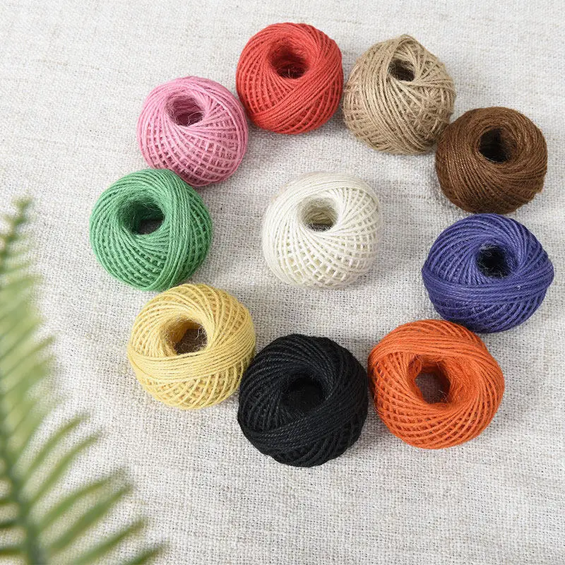 

50M/Roll Colorful Jute Rope Weave Yarn Retro Weaving Binding Ropes for Handmade DIY Craft,Photo Wall,Birthday Decorations 1/2pcs