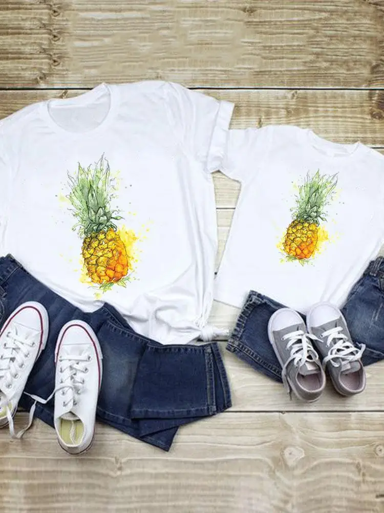 

Clothes Tee Pineapple Beach Lovely Cute Family Matching Outfits Summer Women Kid Child Mom Mama Mother Tshirt T-shirt Clothing