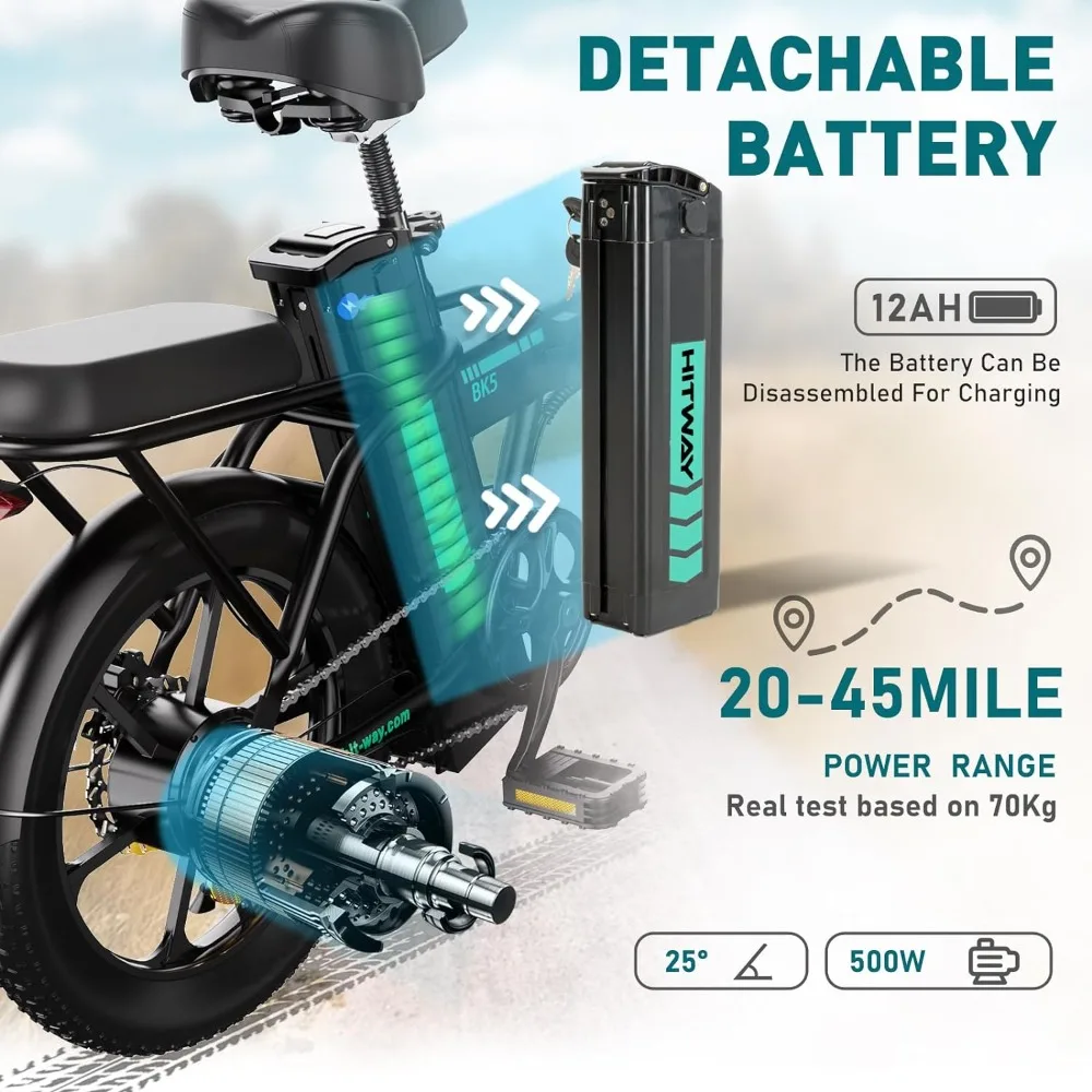 Electric Bike for Adults, E Bike with 36V/12Ah Removable Battery 16