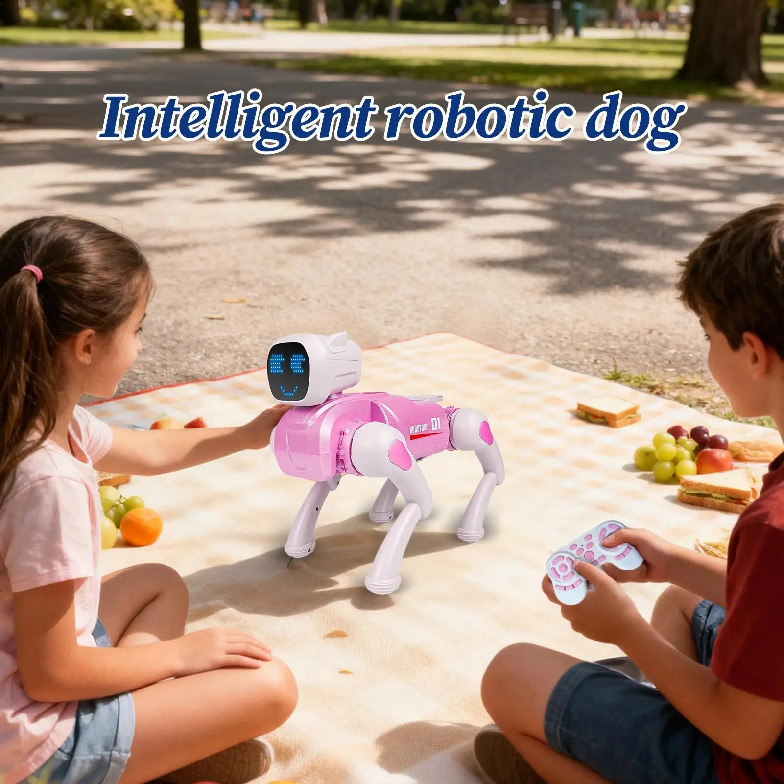 Robot chiot, contrôle par application vocale, jouets éducatifs réalistes, marche intelligente, chiens robotiques, animaux de compagnie pour enfants filles, voyage à domicile en intérieur