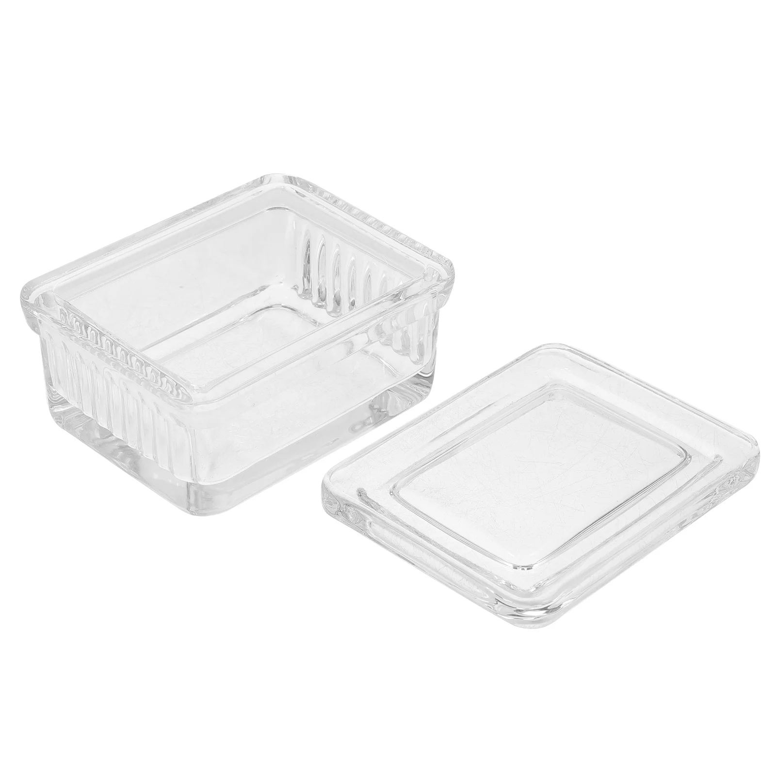 

Laboratory Glass Staining Jar Transparent Round Lid Large Capacity Slide Staining Holder for Microscope Slides