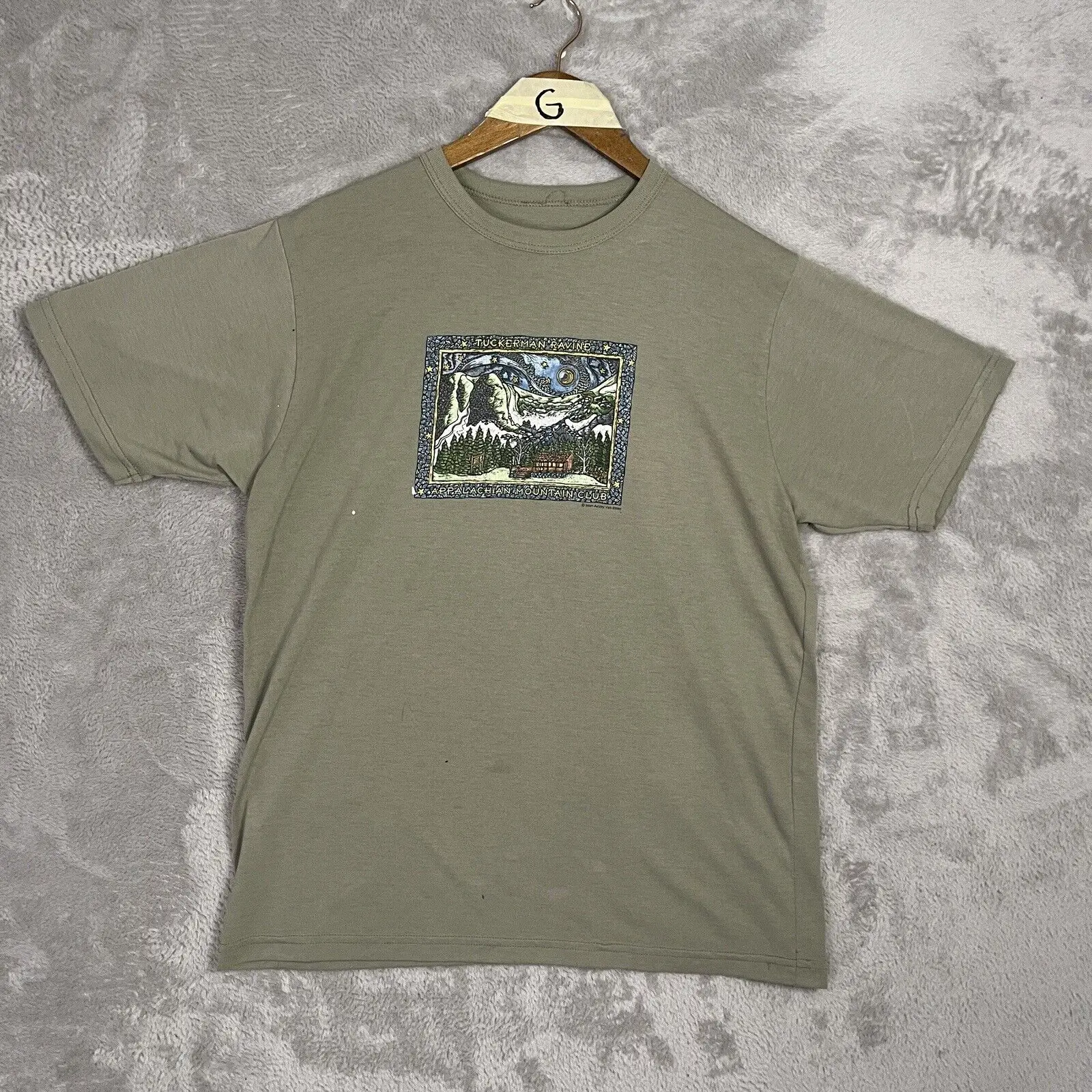 Ashley Van Etten Tuckerman Ravine Art T Shirt Light Jade Green Medium