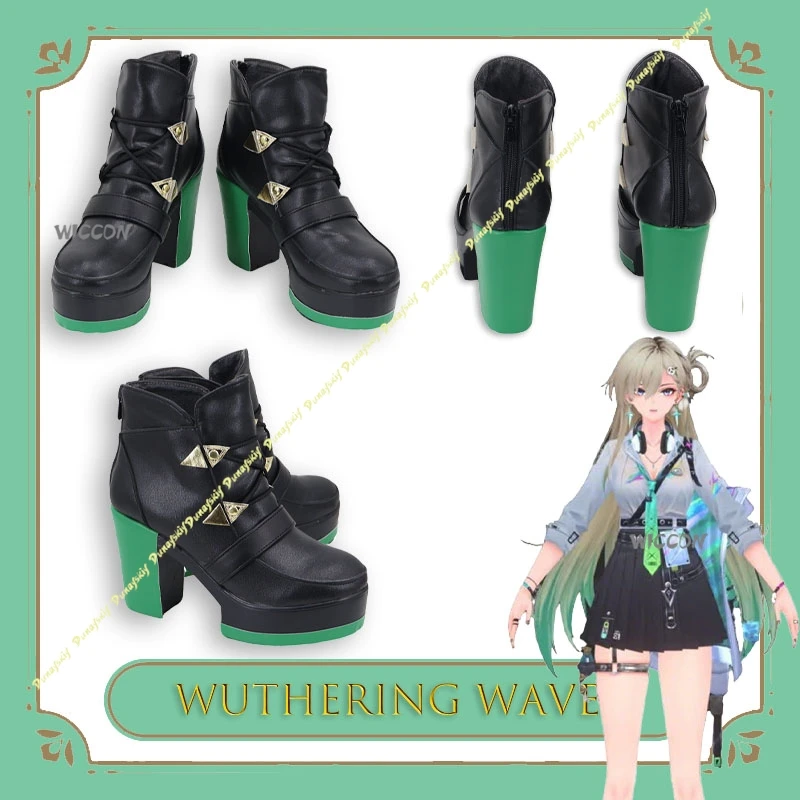 

‌‌‌‌‌‌Game Wuthering Waves LYNAE Cosplay Shoes Block Heel Ankle Boots Men Women Anime Halloween Carnival Party Role Play Shoes‌