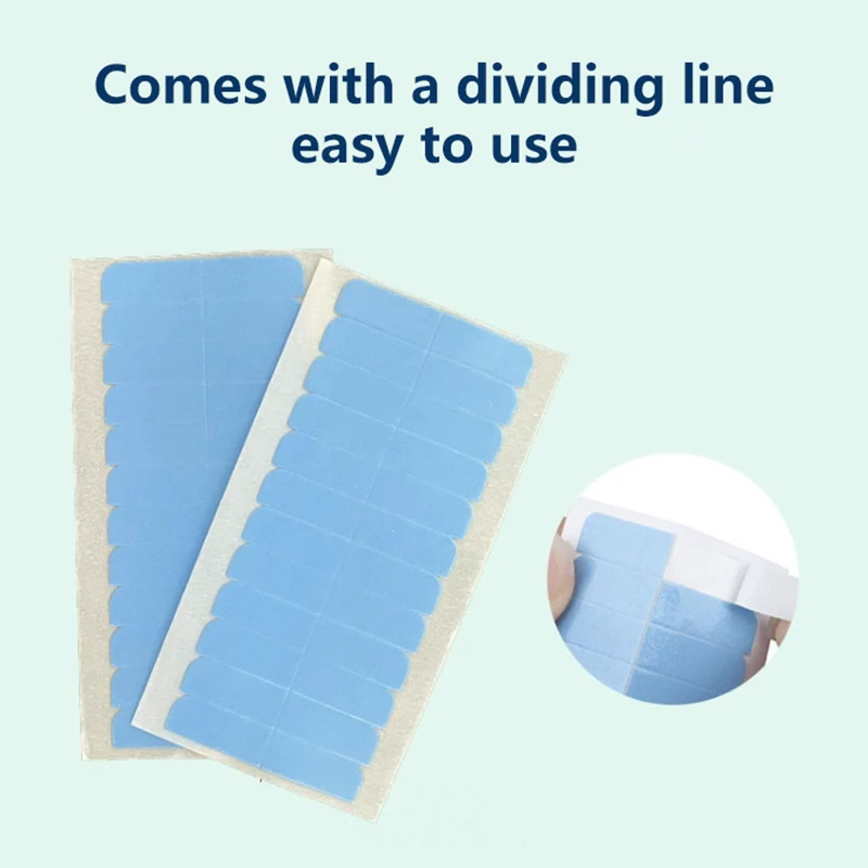 60 قطعة من شريط الشعر مزدوج الجوانب: لاصق مقاوم للماء ولا يترك أثرًا ورقيقًا للغاية لوصلات الشعر المستعار والشعر المستعار والدانتيل