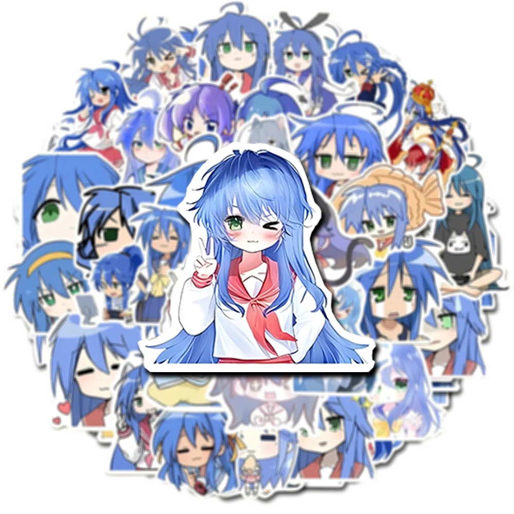 

10/30/50pcs Cartoon Izumi Konata Lucky Star Stickers DIY Motorcycle Laptop Notebook Car Bike Kawaii Anime Girl Sticker Toy Gifts