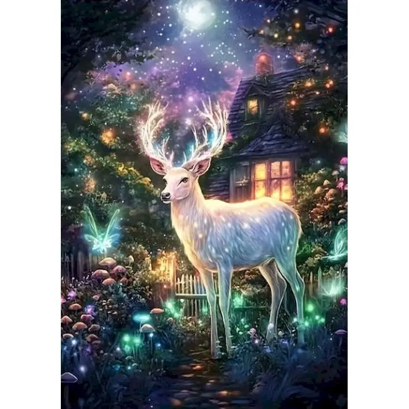 

Painting By Number Fairy Forest Drawing On Canvas HandPainted Art Coloring By Number Deer Kits Home Decoration DIY Gift