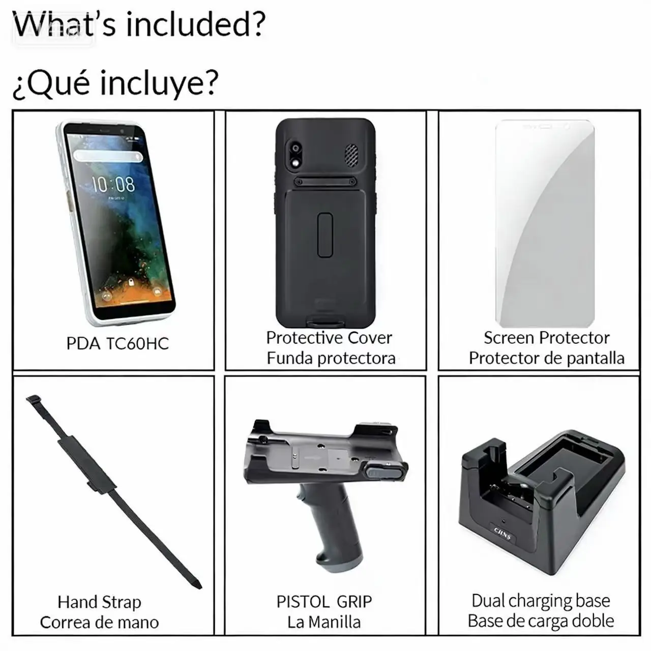 PDA Draagbare Terminal Google NFC PDA 8Core 6.0 inches Android14 Handheld 1D/2D Barcode Scanner Data Collector Met WIFI 4G TC60 - afbeelding 1
