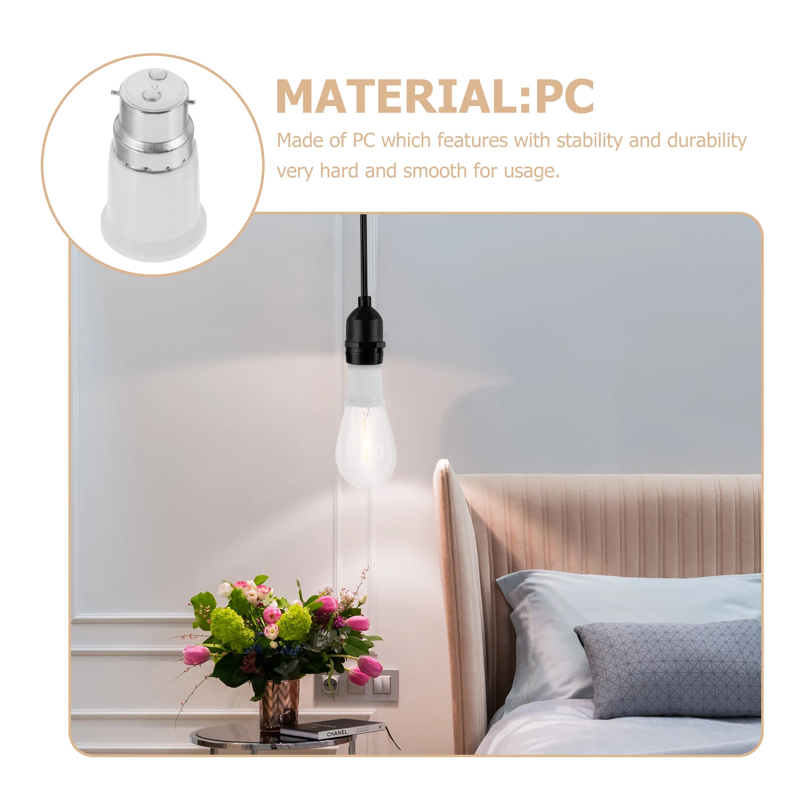 

6pcs E27 To B22 Light Bulb Holder Converter Adapter Socket Lamp Base For Ceiling Pendant Chandelier Lamp Socket Adapters