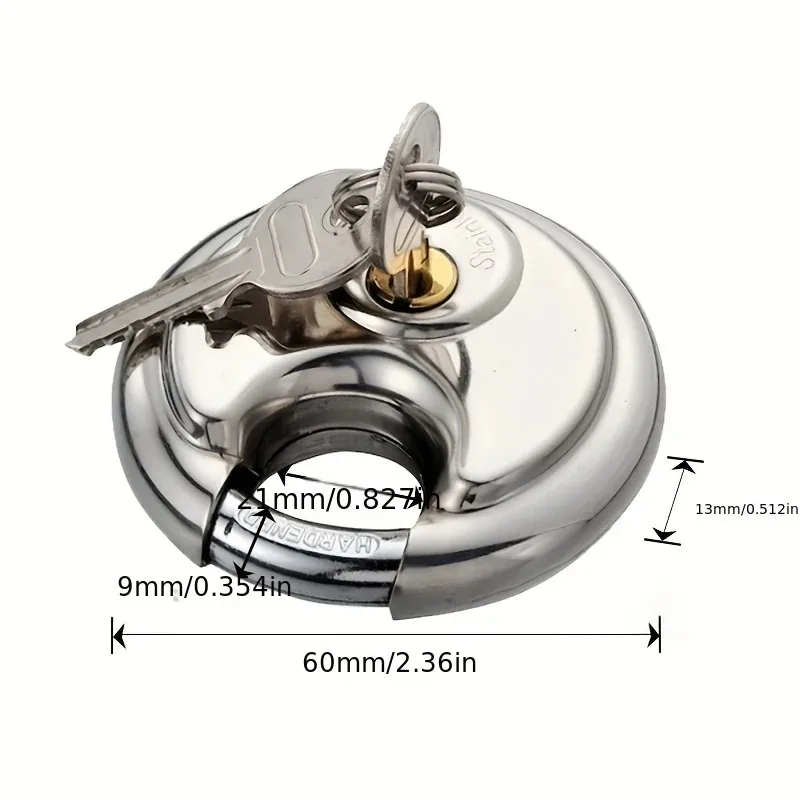 60MM Stainless Steel Heavy Duty Key Lock Padlock Waterproof Anti-theft Security Lock for Outdoor Storage Gym and Door Use gallery 5