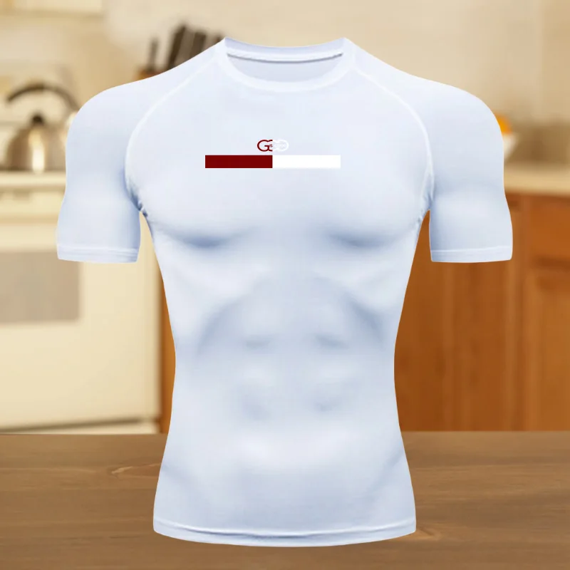 ضغط تي شيرت الرجال كمال الاجسام ملابس رياضية قصيرة الأكمام سريعة الجافة تجريب قمصان الرياضة بلايز المحملة رياضة الجري تي شيرت الحرس