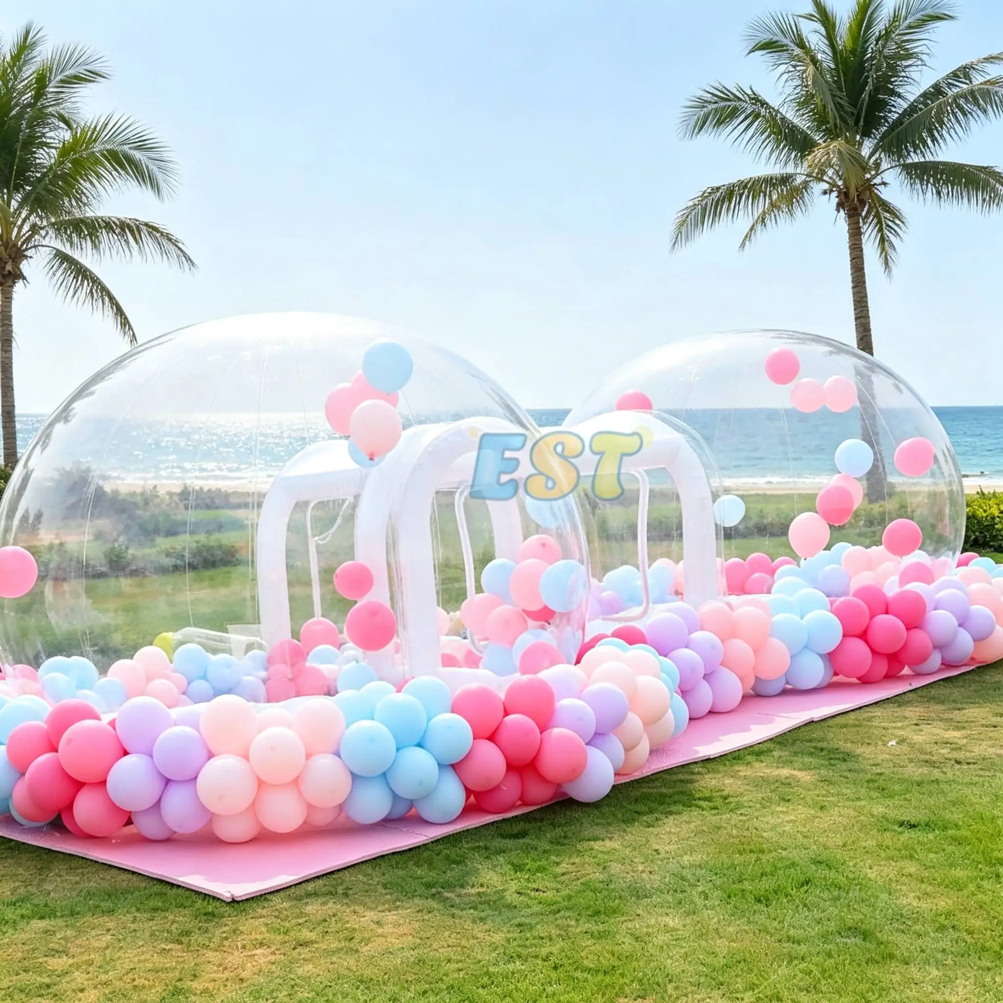 Outdoor parent-child inflatable bubble house, double-ball connected PVC  Commercial Inflatable Bubble House, Double-Ball Connect