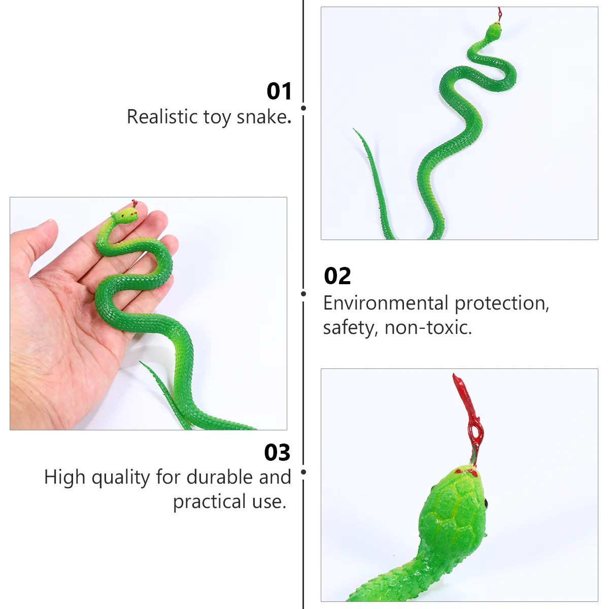 Toys Fake Snake Trick (little Green Snake) Haunted House Prop Tricky Props Artificial Rubber Prank Black Child