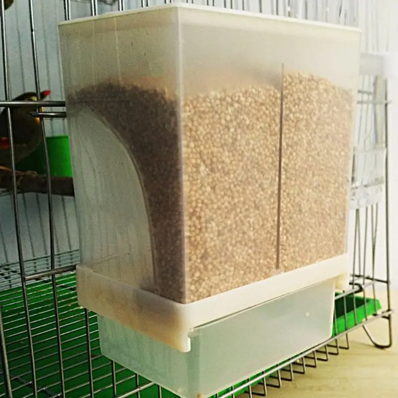 Comedero para pájaros para jaula, dispensador automático, contenedor acrílico transparente sin ensuciar