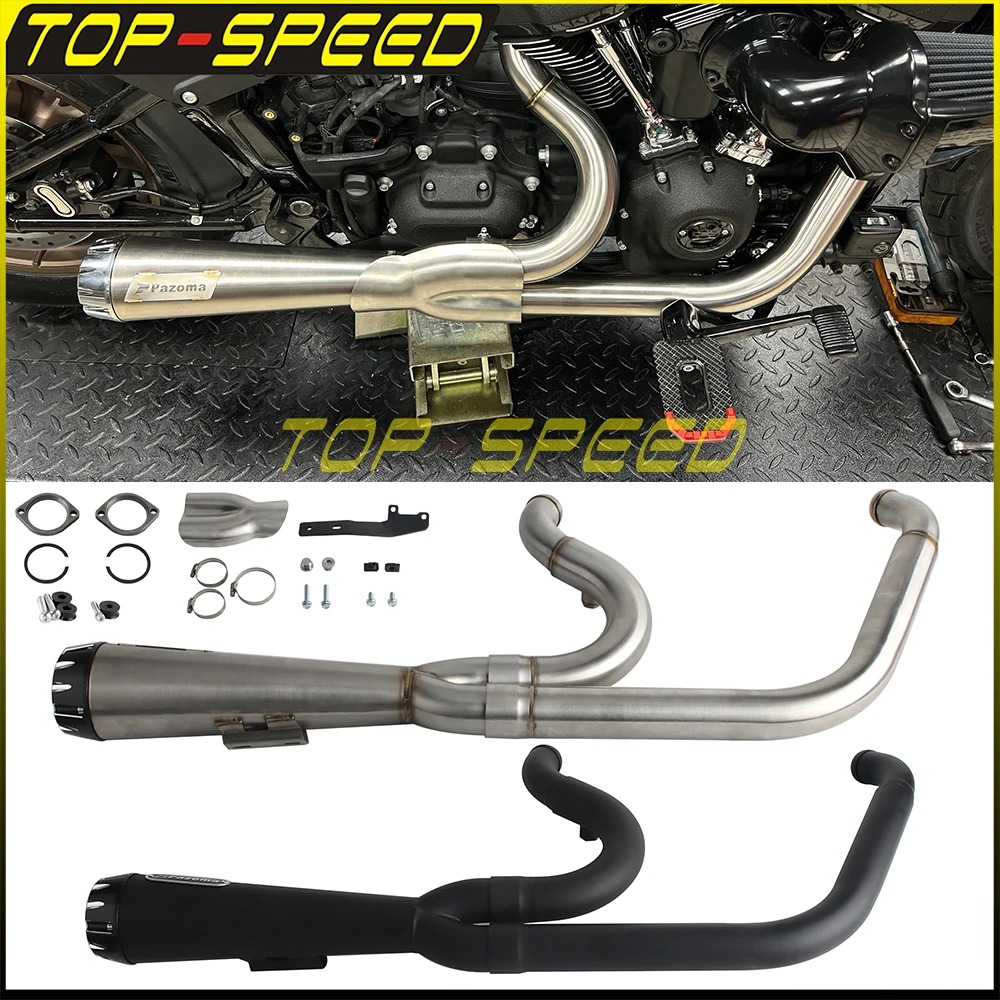 Система выхлопной трубы 2-в-1 для Harley Softail 18+ Low Rider ST, El Diablo, Street Bob, Standard, Fat Bob, Slim, Deluxe