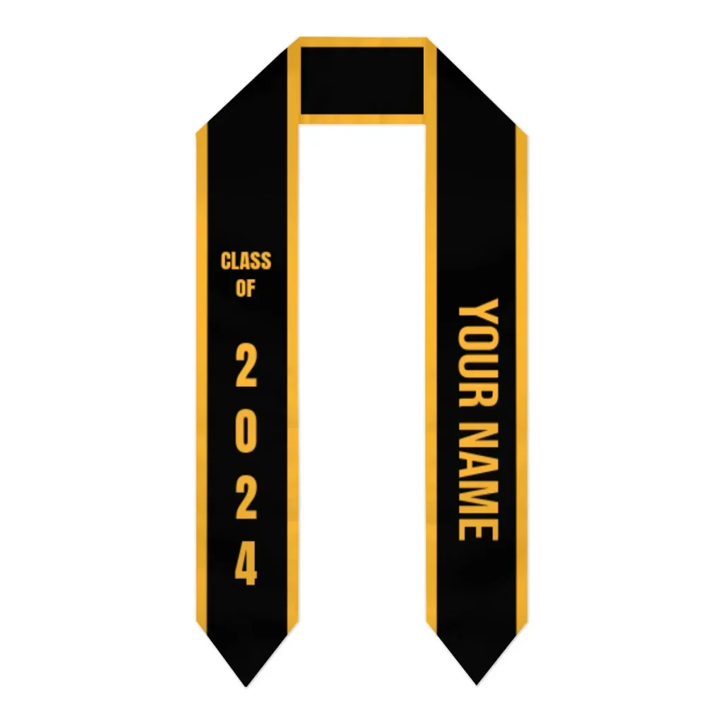 Graduation Sash Custom Your Name Class of 2024 Stole Shawls Graduate Wraps Scraf International Student Pride Gifts