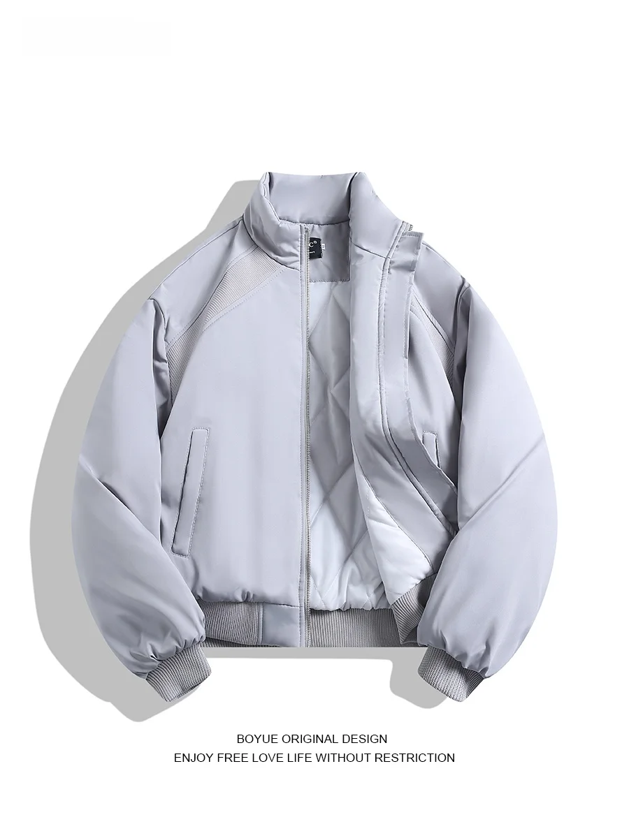 

Boyue американский деконструированный воротник-стойка водостойкий хлопковый джет модный брендовый теплый мужской повседневный летный бейсбольный жилет пальто