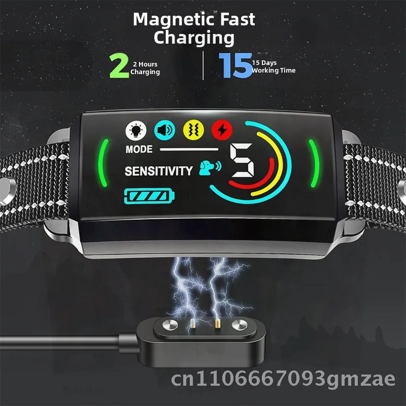 Smartpet Anti-Barking Collar Color Screen Dog Training Device Multi-Functional Waterproof Vibration Electric Shock Automatic for