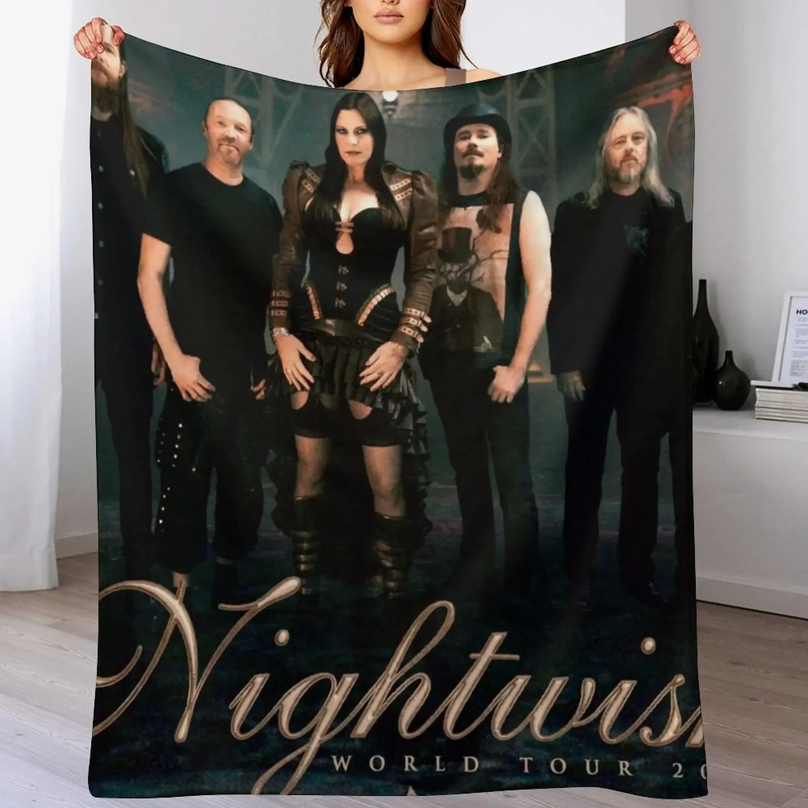 

nightwish 2 loerrcok human nature world tour 2022 Throw Blanket Camping Soft Big Stuffeds Shaggy Blankets