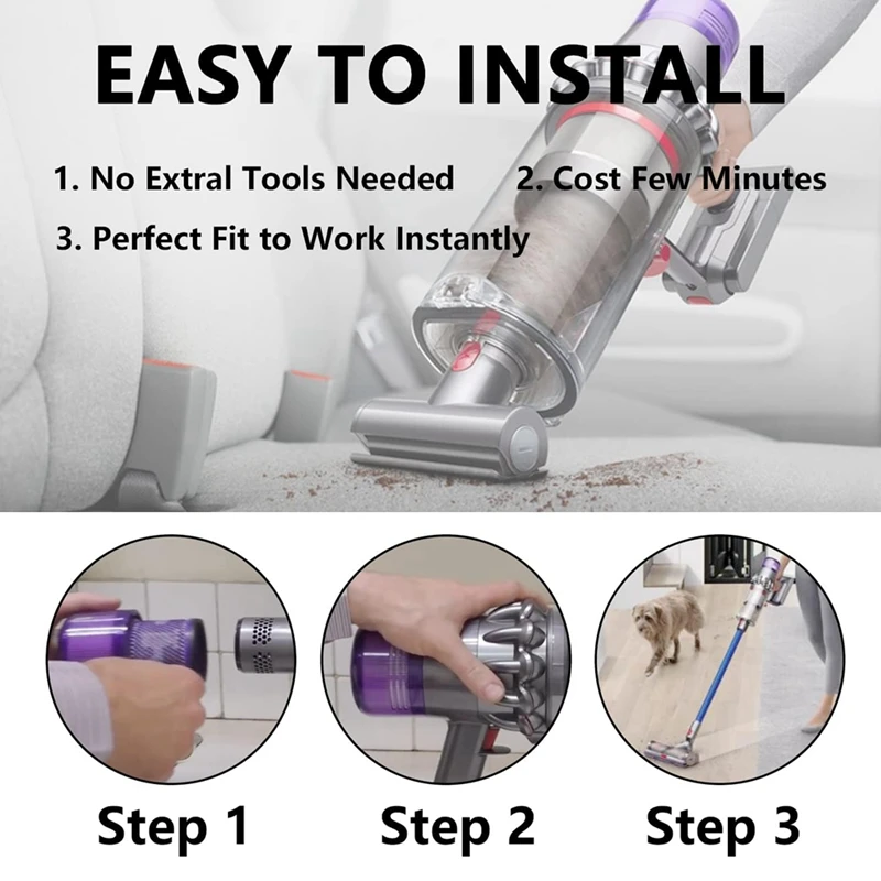 For Dyson V11 V15 Vacuum Cleaner Electric Floor Brush Head+HEPA Filter Replacement Spare Parts