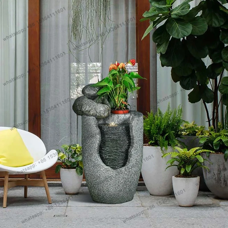 Flowing Water Generates Wealth Ornament Fountain Feng Shui Lucky Landing View Ornament