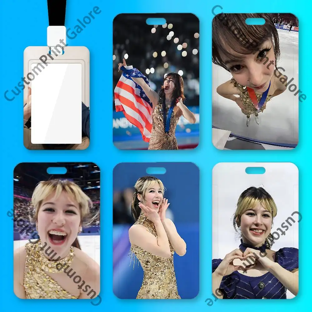 A-Alysa L-Liu Custom ID Card Sleeve Clear Holder Print Logo For Staff Name Tag Horizontal Vertical