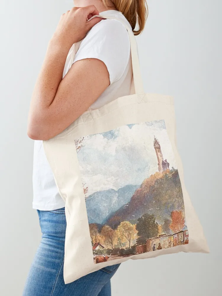 Vintage Illustration of The Wallace Monument, Stirling Tote Bag hand bags Gift bags shopping bag tote bag women Canvas Tote