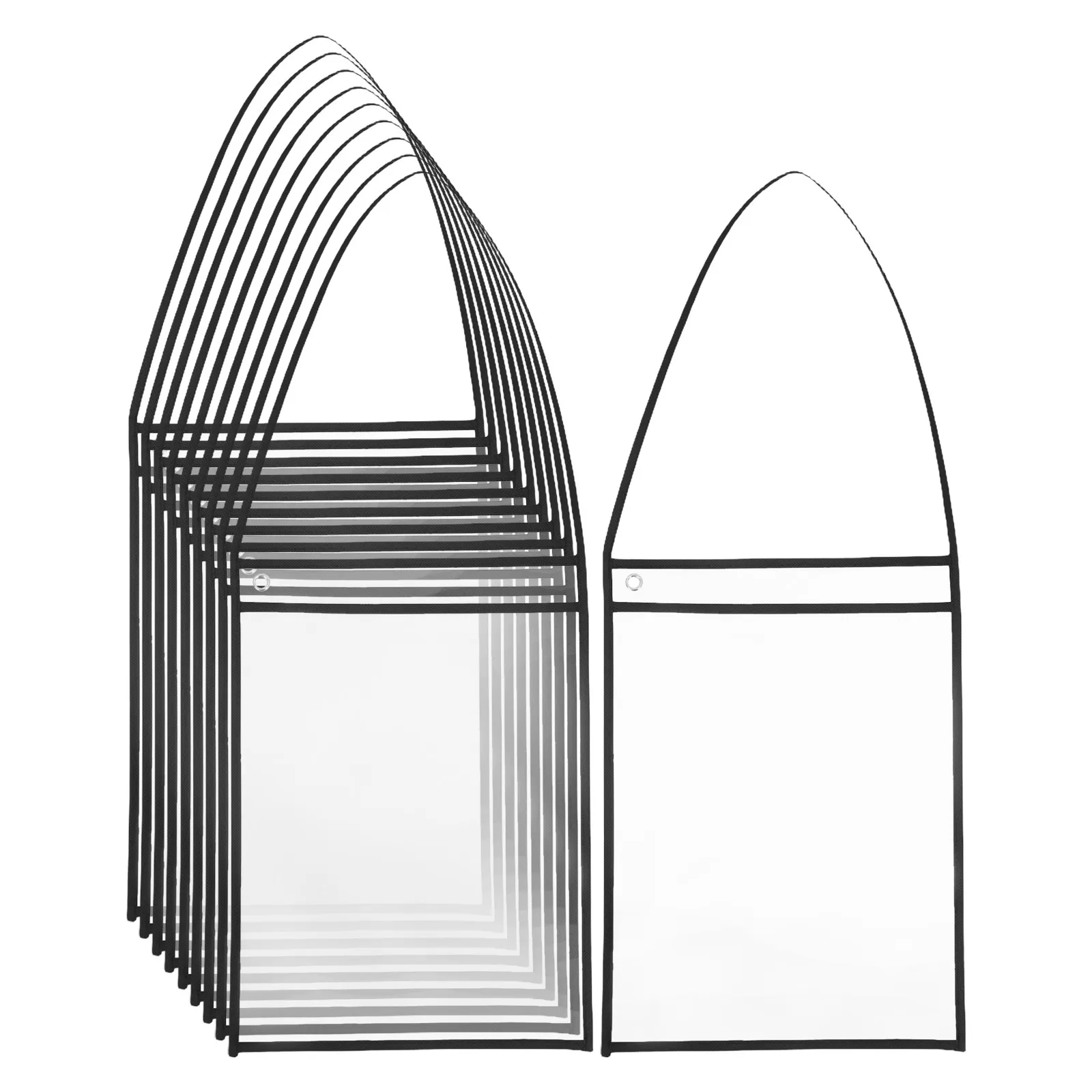 

10Pcs Hanging Ticket Holder Sleeves Transparent PVC Reusable Job Order Sleeves Dry Erase Work Organizer Repair Document Pocket