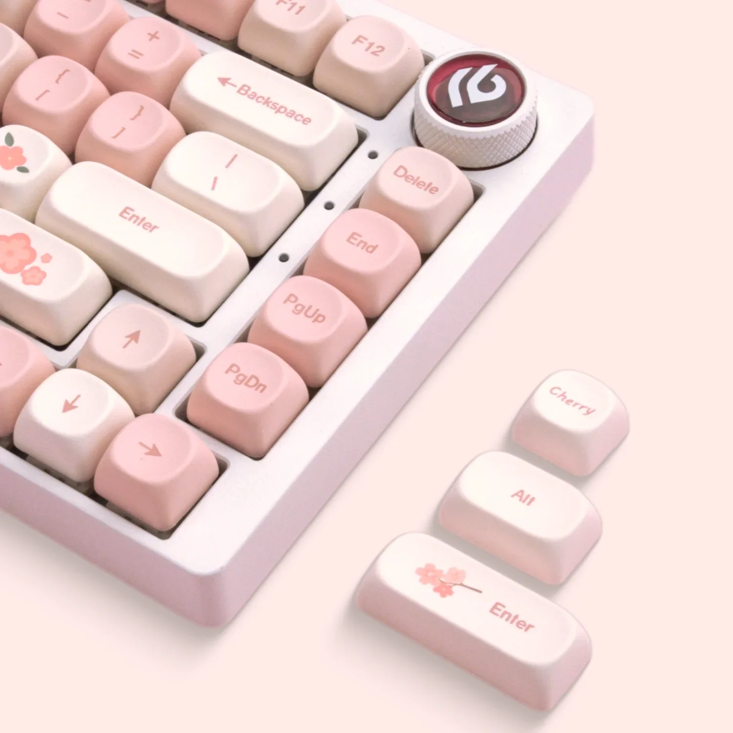 Imagem -05 - Sakura Rosa Moa Keycaps Pbt 142 Teclas Creme Morango para 60 64 84 98 108 Teclado Mecânico para Jogos Interruptor mx