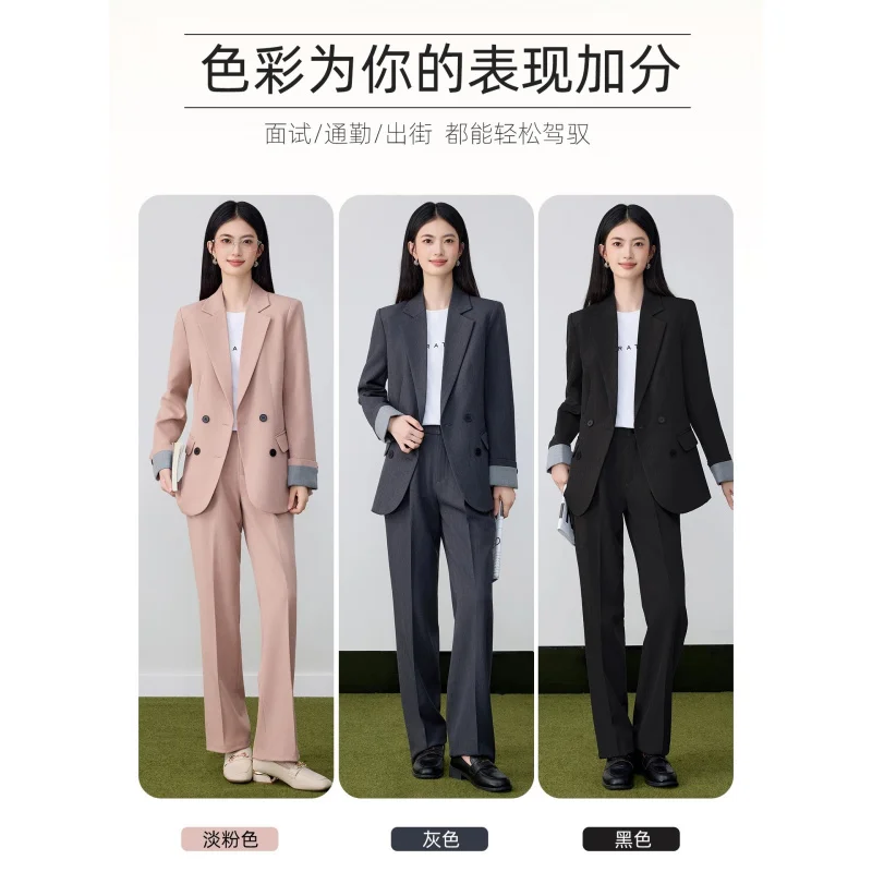 Pink women's blazer for spring and autumn2025New Korean-style casual loose-fitting fashion suit for petite individuals