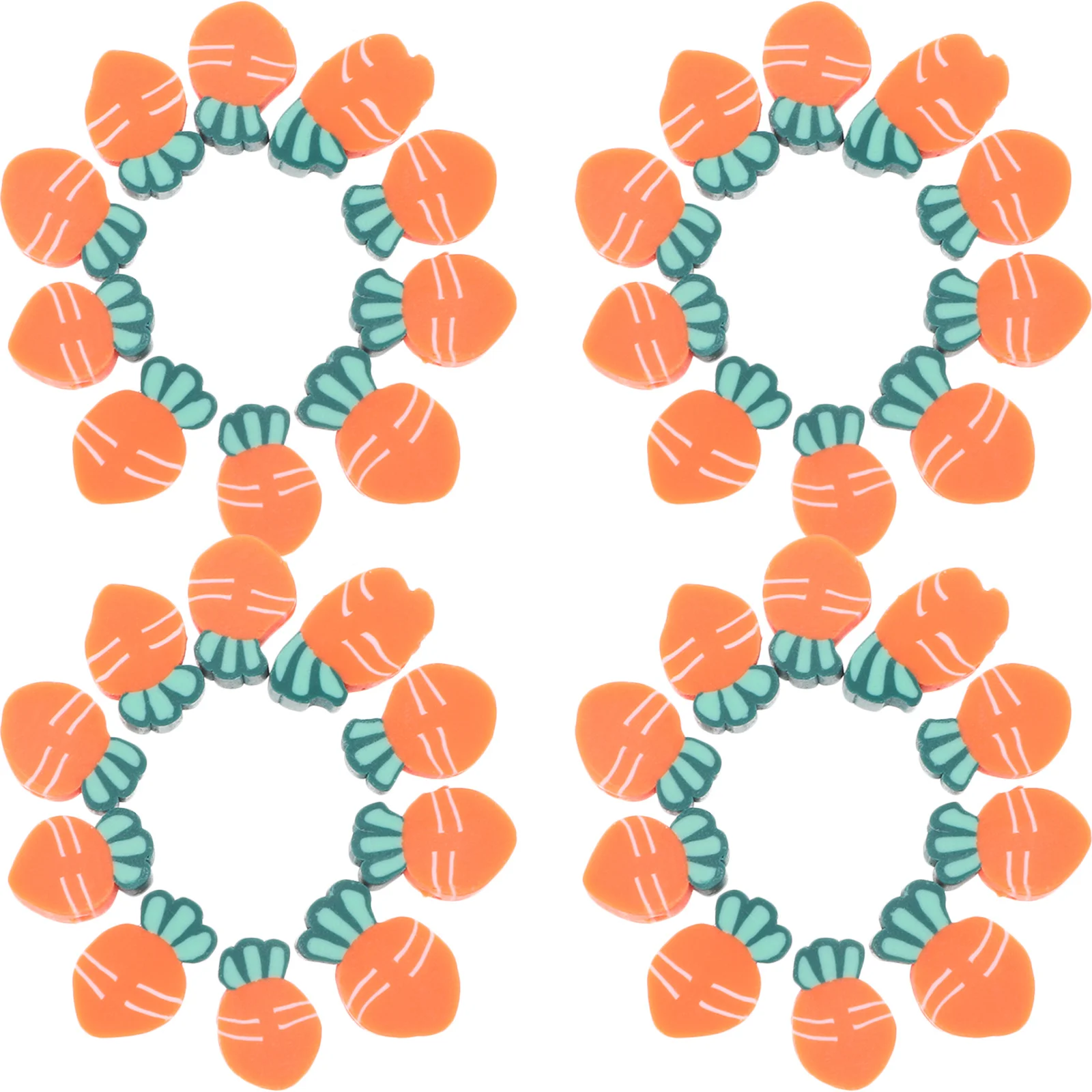 

100Pcs Carrot Clay Beads Charms Polymer Clay Spacer Beads for DIY Bracelet Necklace Jewelry Making Supplies Beading Kits
