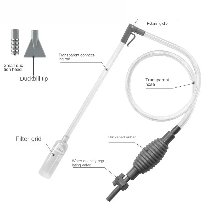 AliExpress NONE Aquarium Siphon Vacuum Cleaner Tool Set for Large Fish Tank Gravel/Sand Cleaning Water Change with Extension Tube, Fast and Easy
