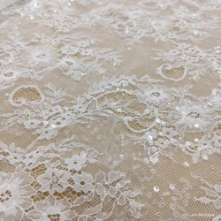 Little White Dress Formal Occasions Wedding Event Lace Fabric Sequins Elegant and Modern Network Off White Lace Bridal Gown Lace