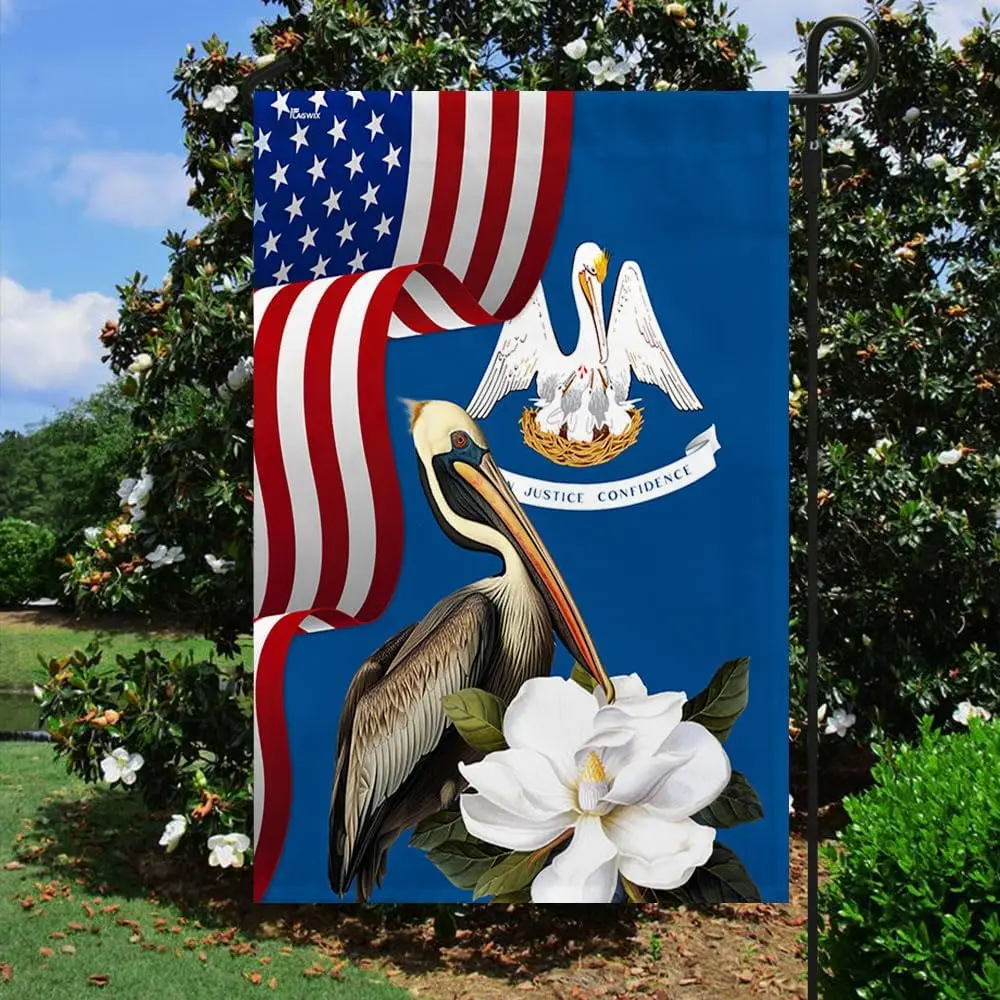 FLAGWIX Louisiana State Double Sided State Flags, Louisiana American Flags, 12x18 Heavy Duty Garden Flag, Decorations Garden Fla