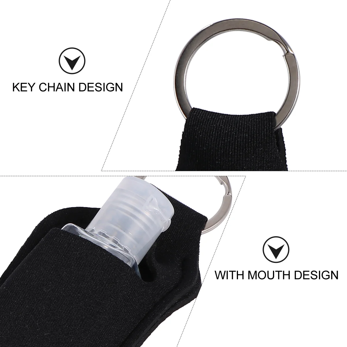 6 قطع من غطاء زجاجة اليد الواقية المحمولة القابلة لإعادة الملء لتخزين العطور والسفر مجموعة سوداء مكونة من 3 زجاجات و3 أغطية غطاء زجاجة اليد #5