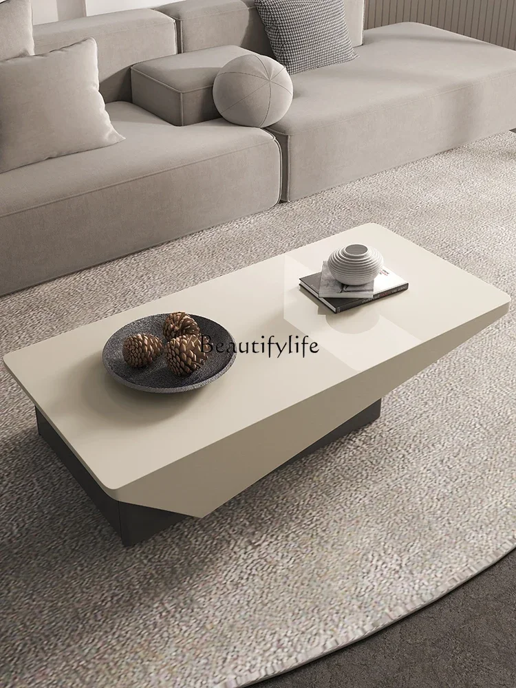 Rock slab coffee table modern simple small apartment living room creative high-end light luxury wabi sandy wind home