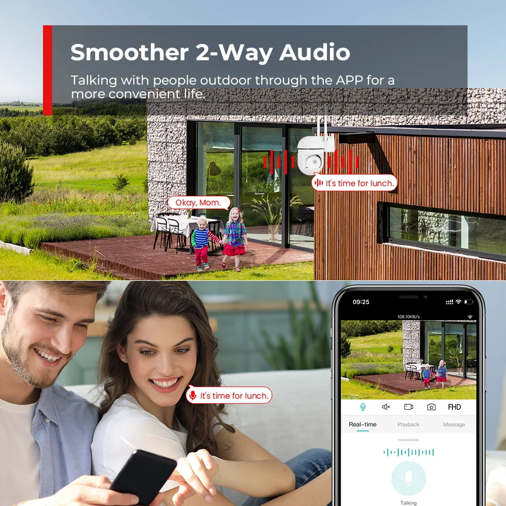 1/2 Stück 2MP Mini PTZ WLAN-Sicherheitskamera HD ICsee App Heimüberwachungskamera Nachtsicht Menschenerkennung Auto-Tracking Audio – Detail 7