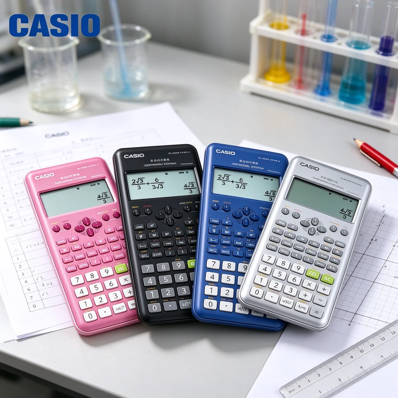Casio /Class Calc /Math Calc FX-82E/991CN-CW/CWII/999CN-CW/CWII/50F-II Stable Dual Power For Physics Chemistry Calculation