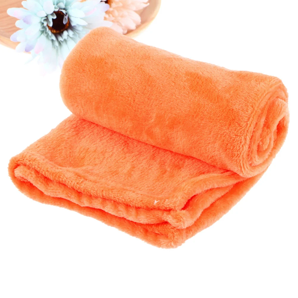 

Flannel Fleece Blanket Solid Color Orange Premium Lightweight Extra Warm Bed Blanket Sheet for Winter Camping Home Use