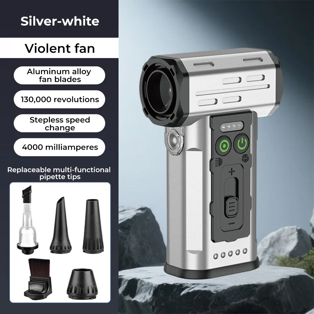 منفاخ توربو نفاث بدون فرش منفاخ هواء قوي مع 3 فوهات ومجموعات مكنسة كهربائية منفضة هواء كهربائية بسرعة الرياح 55 متر/الثانية #6